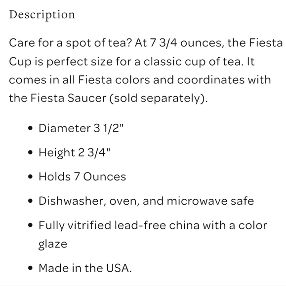 Fiesta Homer Laughlin China Rose Pink Flat (Tea) Cup. Pristine Condition. - Picture 11 of 12